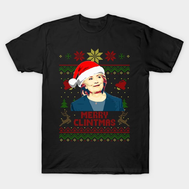 Hillary Clinton Merry Clintmas T-Shirt by Nerd_art